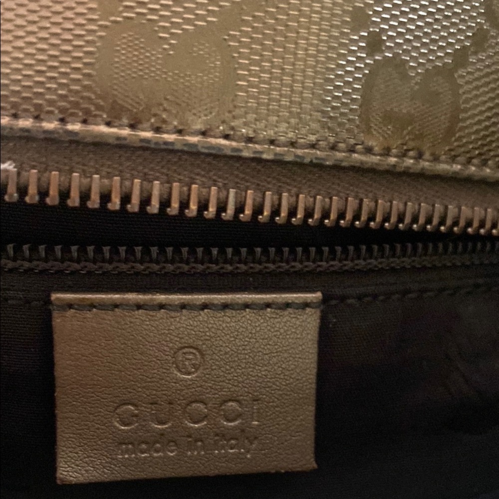 Gucci Black GG Monogram Tote Bag with Leather Trim - Picture 10 of 16